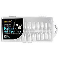 Типсы для наращивания ногтей BELEON False Nail Tips овальные полуматовые 240 штук