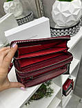 Натуральна шкіра. Червоний - стильний гарний та зручний лаковий гаманець на 2 відділення на блискавці - 20х10х4 см (1355), фото 6