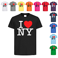 Чорна дитяча футболка З друком I love NY (25-1-1)