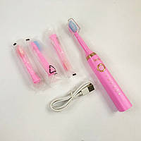 Зубная щетка на батарейках Shuke SK-601 розовая | Электрическая зубная щетка shuke | MT-606 Электрощитка