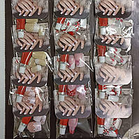 Ногти накладные K·Nail Art Nail Natural цветные с рисунком упаковка 12 штук № 001 008