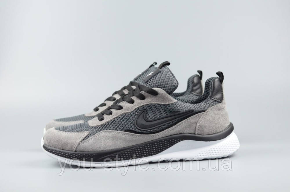 Кросівки літні сітка Nike сірі, фото 1