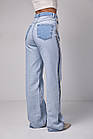 Жіночі джинси з ефектом навиворіт — блакитний колір, 38р (є розміри), фото 2