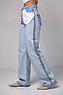 Жіночі джинси з ефектом навиворіт — блакитний колір, 38р (є розміри), фото 5