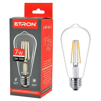 Світлодіодна філаментна лампа ETRON Filament ST64 7W E27 4200K прозора Sneha (1-EFP-164)