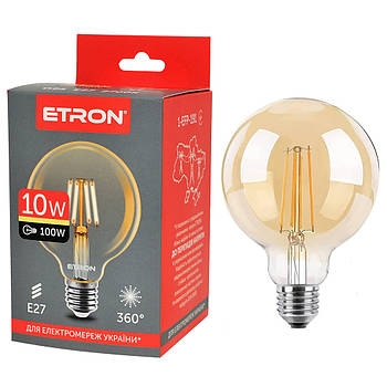 Світлодіодна філаментна лампа ETRON Filament G95 10W E27 2700K золото Sneha (1-EFP-191)