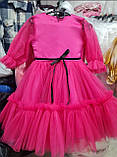 Пишне ошатне плаття для дівчинки "Ляля" Малина (122-134р), фото 2