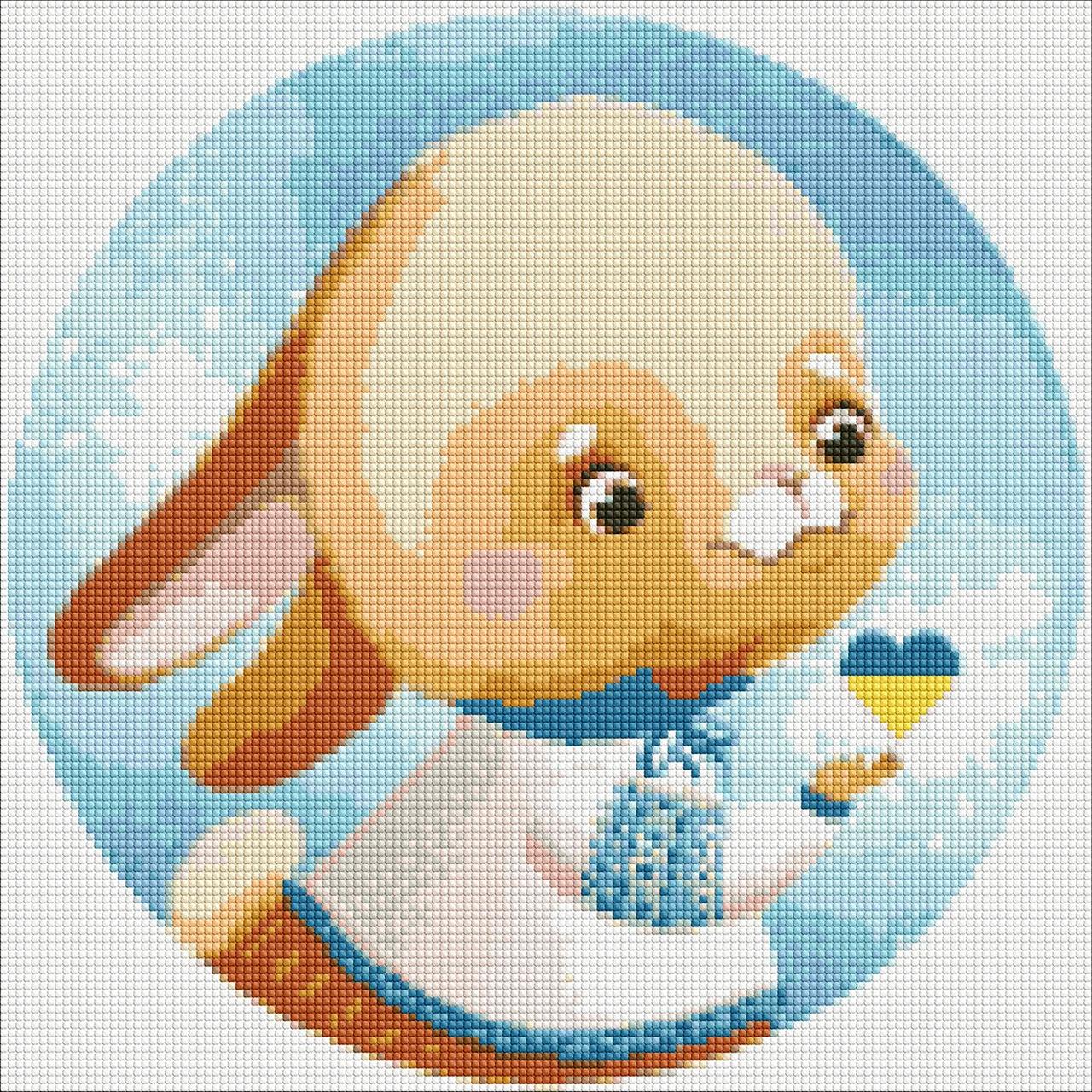 Алмазна мозаїка Зайчик ©Катерина Валерьїва 40х40 Идейка (AMO7432), фото 1