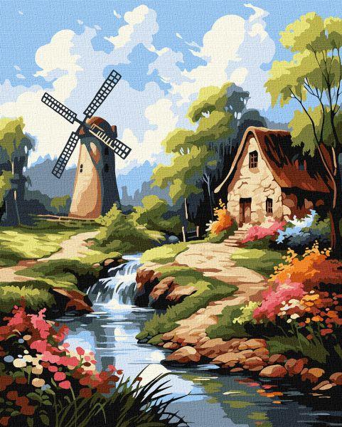 Картина за номерами Будиночок біля млина art_selena_ua Ідейка (KHO6342)