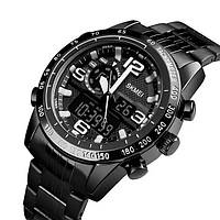Часы наручные мужские SKMEI 1453BK BLACK, армейские часы противоударные. QG-711 Цвет: черный