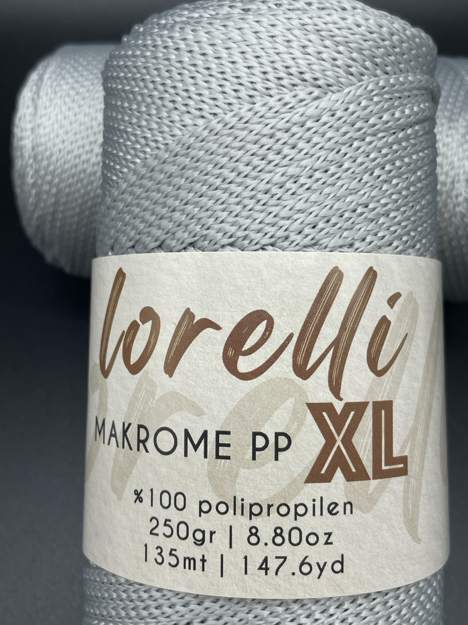 Makrome PP XL Lorelli(3мм)-060 світло-сірий, фото 1
