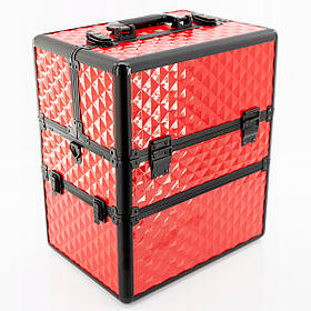 Велика косметична валіза Red Cube 3D червона