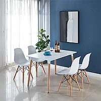 Набір кухонних меблів Fregat Milano Стіл та 4 крісла Білий Стіл на кухню (Кухонний комплект столи та стільці)