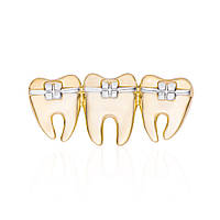 Значок BROCHE Три зуба золотистый BRGV113023 NB, код: 7722365