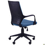 Крісло офісне Урбан (Urban LB) пластик чорний, тканина синя, ТМ Амф, фото 6
