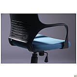 Крісло офісне Урбан (Urban LB) пластик чорний, тканина синя, ТМ Амф, фото 9