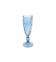 Набор бокалов Blue из цветного стекла для шампанского Helios 6 шт 150 Мл 9007A