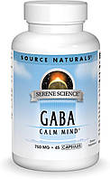 Source Naturals Gaba Calm Mind 750 mg 45 капсул EXP