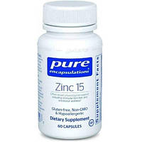 Микроэлемент Цинк Pure Encapsulations Zinc 15 mg 60 Caps HR, код: 7520605