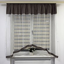 Тюль в дитячу, спальню на кухню №460 мокко