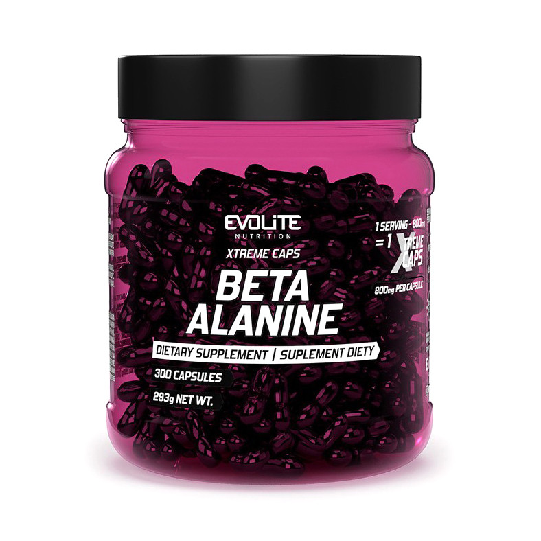 Амінокислота Evolite Nutrition Beta Alanine 800 mg Xtreme, 300 капсул EXP