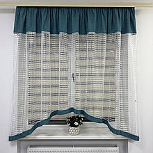 Тюль в дитячу, спальню на кухню №460 бірюза