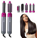 Фен стайлер з функціями надання об'єму, випрямлення, укладання 5в1 HAIR BRUSH Styler + кейс, фото 3