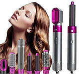 Фен стайлер з функціями надання об'єму, випрямлення, укладання 5в1 HAIR BRUSH Styler + кейс, фото 7