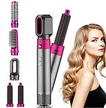 Фен стайлер з функціями надання об'єму, випрямлення, укладання 5в1 HAIR BRUSH Styler + кейс, фото 9