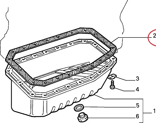 Прокладка масляного піддону на Fiat Ducato 244, Peugeot Boxer, Citroen Jumper (02-06) 2.8, 500327440, 030454, ELRING, Німеччина