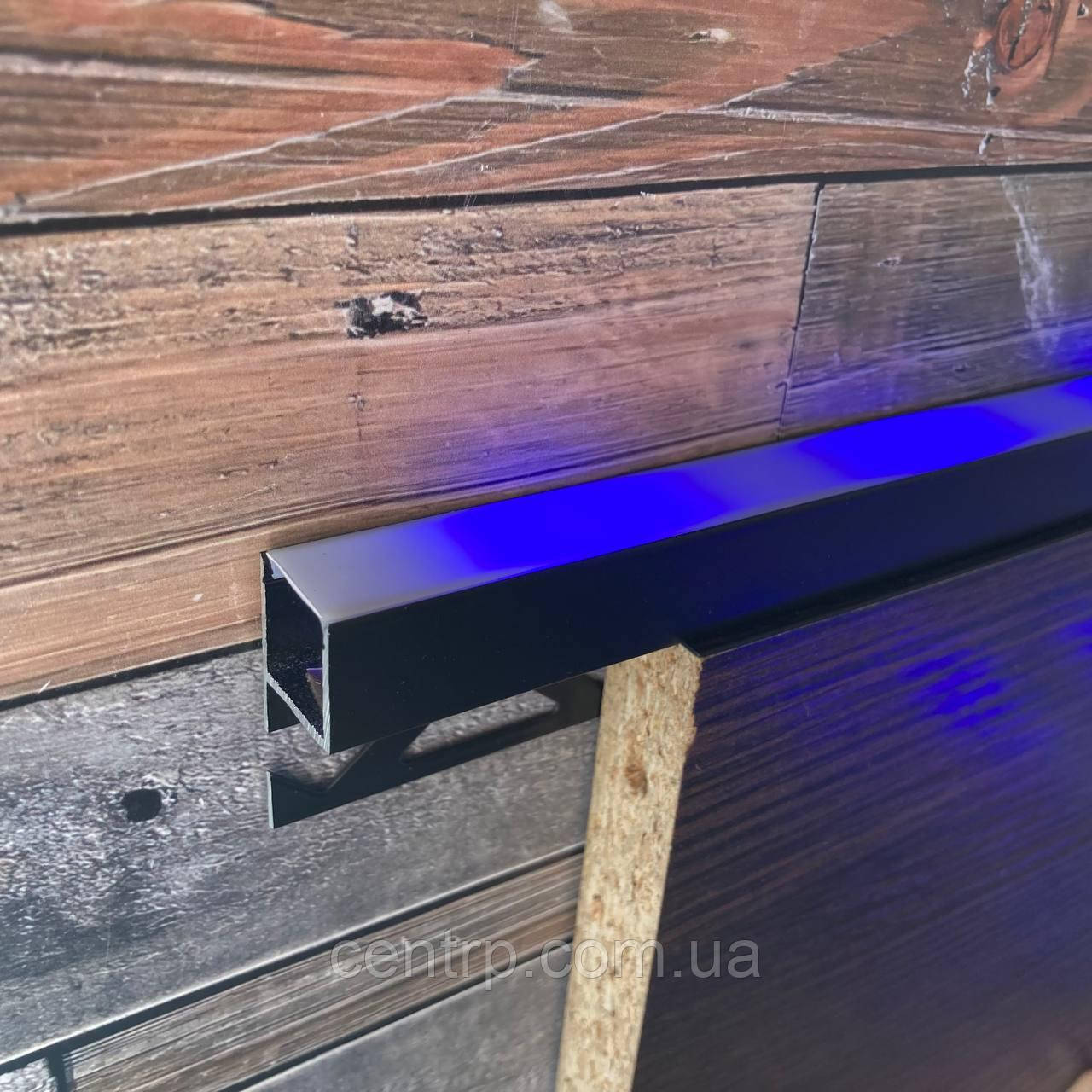 Алюмінієвий профіль LED врізний для плитки та гіпсокартону "Pina colada" LED 35*15 чорний матовий 3,0 м