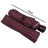 Механический компактный зонт в горошек от фирмы SL, бордовый, 035013-2