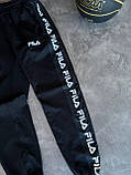 Чоловічі спортивні штани Fila M1864 чорні, фото 4