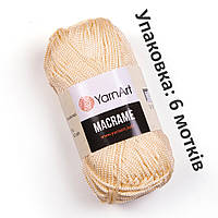 Yarnart Macrame пряжа кремовая (№165) полиэестер упаковка ярнарт макраме