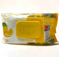 Влажные салфетки "Sleepy" лимон 120 шт с клапаном.