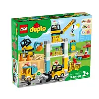 Блоковий конструктор LEGO Duplo Town Підіймальний кран і будівництво 123 деталі (10933)