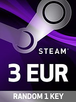 3 EUR Random 1 Key для ПК (Ключ активації Steam) регіон Весь світ