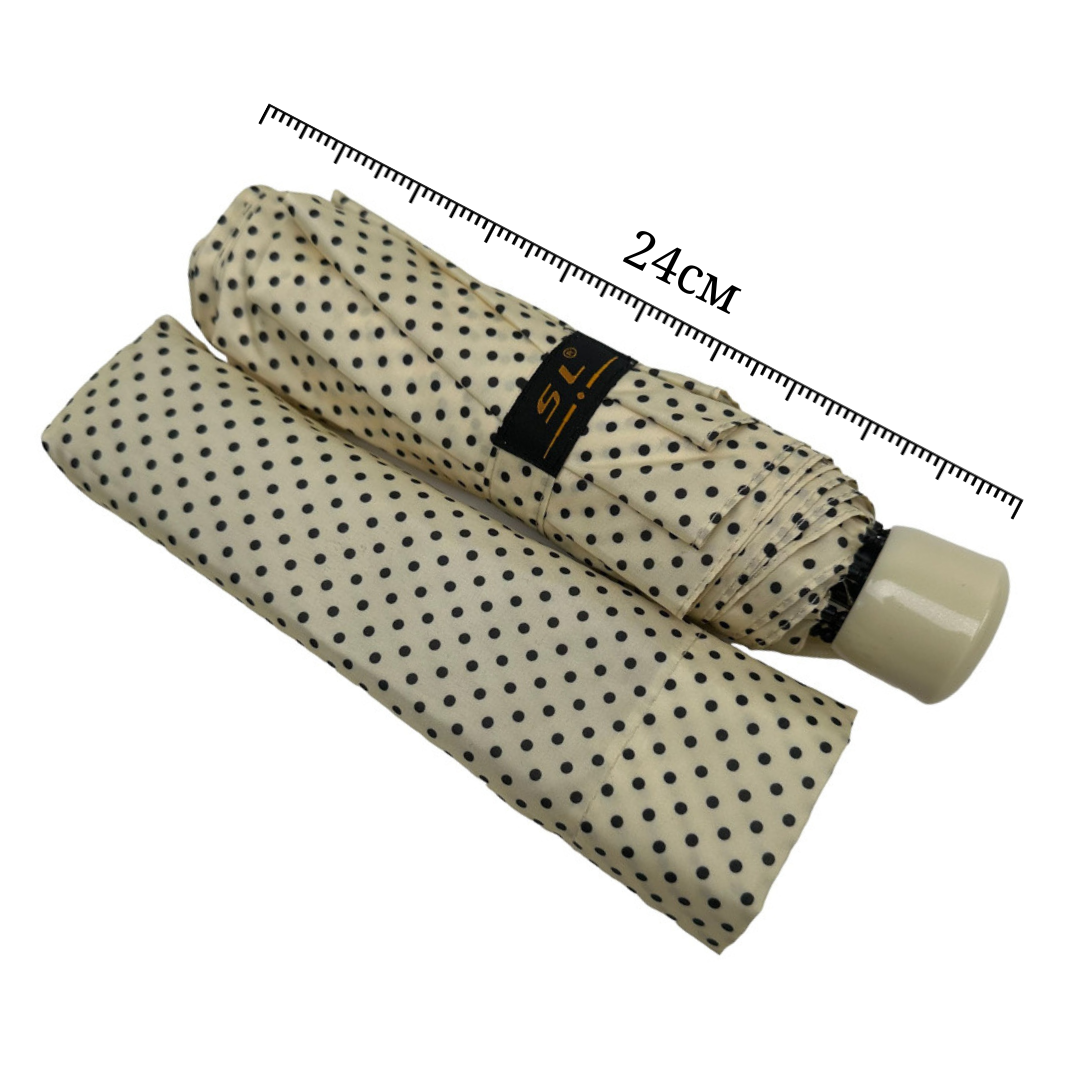 Механічна компактна парасоля в горошок від фірми SL, білий, 035013-3, фото 1