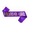 Стрічка через плече на день народження "Birthday girl", колір фіолетовий