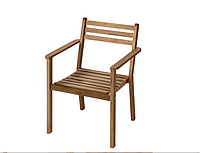ASKHOLMEN Кресло с подлокотниками уличное темно-коричневое 505.356.84