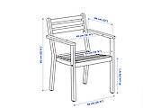 ASKHOLMEN Крісло з підлокітниками вуличне темно-коричневе 505.356.84, фото 3