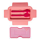 Ланч-бокс Yes Fusion 850 мл з приладдям рожевий, фото 3