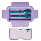 Ланч-бокс Yes Fusion 850 мл з приладдям фіолетово-зелений, фото 3