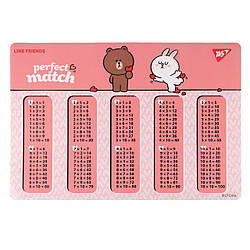 Підкладка для столу  Yes Line Friends Choco and Cony з підказками таблиця множення А3