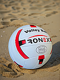 М'яч для волейболу, Ігровий волейбольний м'яч розмір 5 Ручна зшивка Ronex Біло-червоний (2R), фото 6
