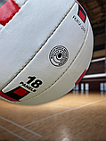 М'яч для волейболу, Ігровий волейбольний м'яч розмір 5 Ручна зшивка Ronex Біло-червоний (2R), фото 9