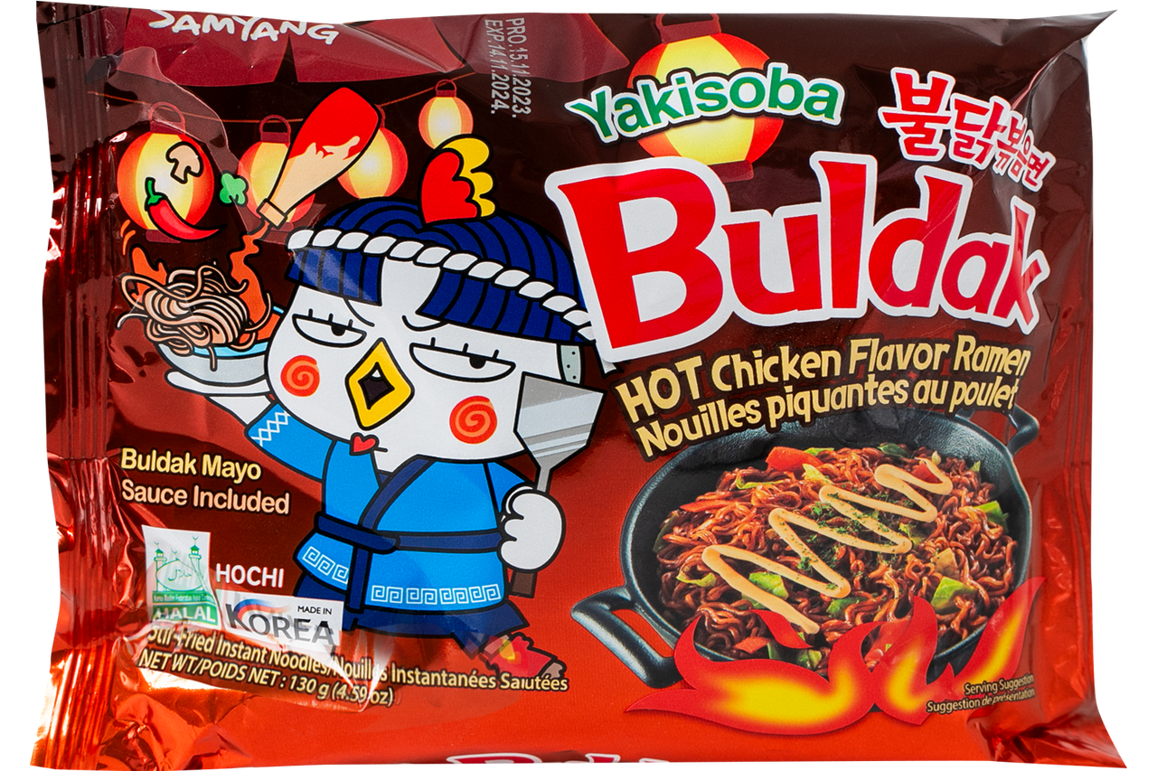 Локшина швидкого приготування Buldak Yakisoba HOT Chicken flavor ramen SAMYANG 130 г, фото 1