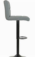 Барний стілець Bonro B-0106 зі спинкою Сірий Екокожа, Стілець для барної стійки з чорною основою на одній ніжці