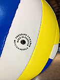 М'яч для волейболу, Ігровий волейбольний м'яч розмір 5 Ручна зшивка Ronex синьо-жовтий (RXV-3Y), фото 3