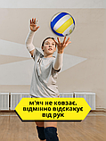 М'яч для волейболу, Ігровий волейбольний м'яч розмір 5 Ручна зшивка Ronex синьо-жовтий (RXV-3Y), фото 5